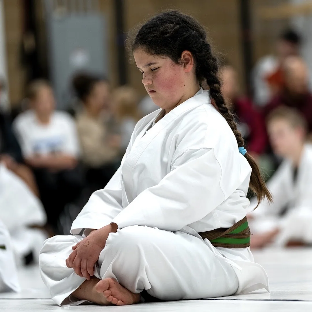 preschool student at Kona Karate: follows directions and waits their turn
