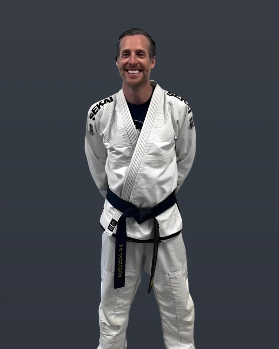 A preschool student celebrating a breakthrough moment at Kona Karate