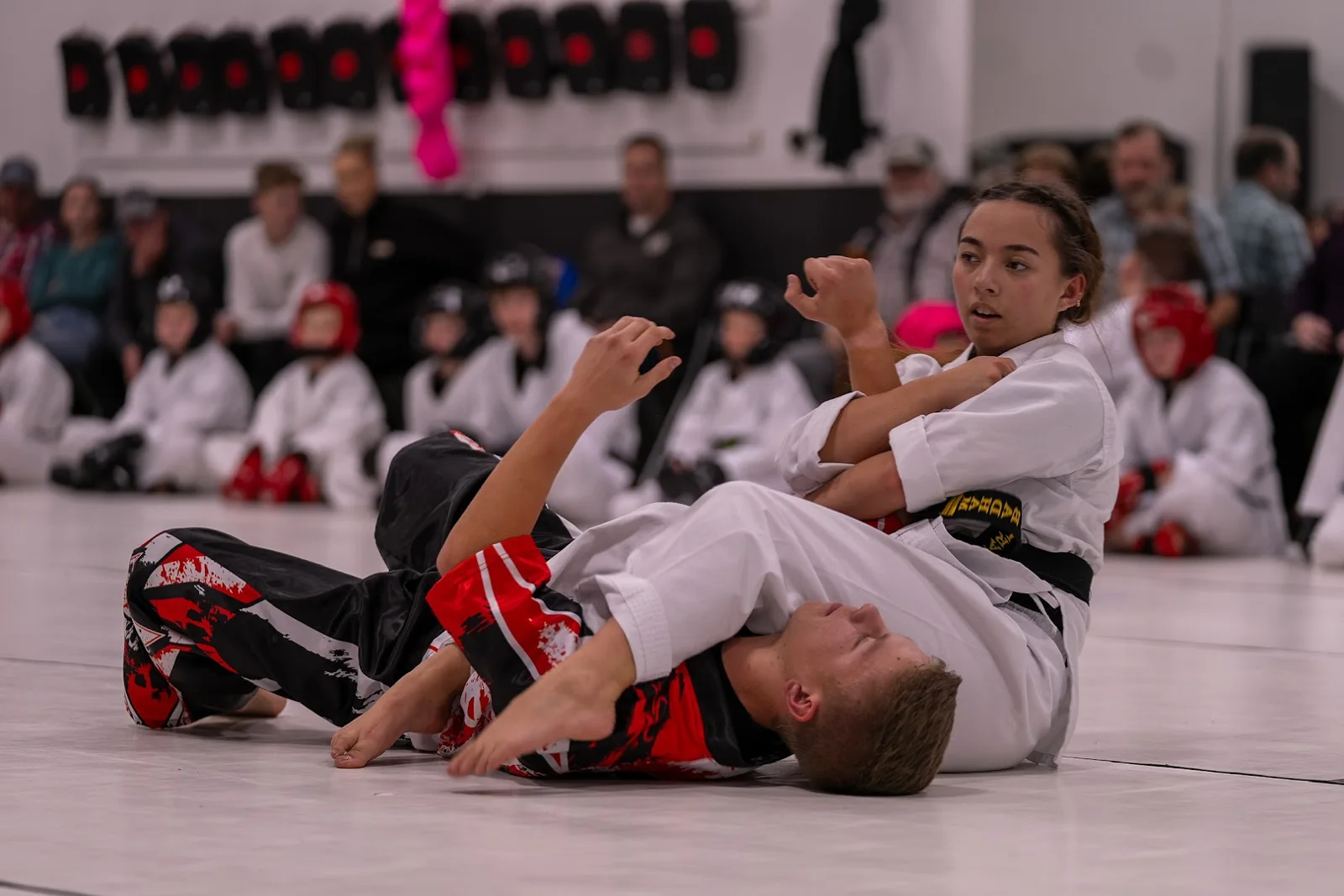 teens karate students working through partner drills at Kona Karate
